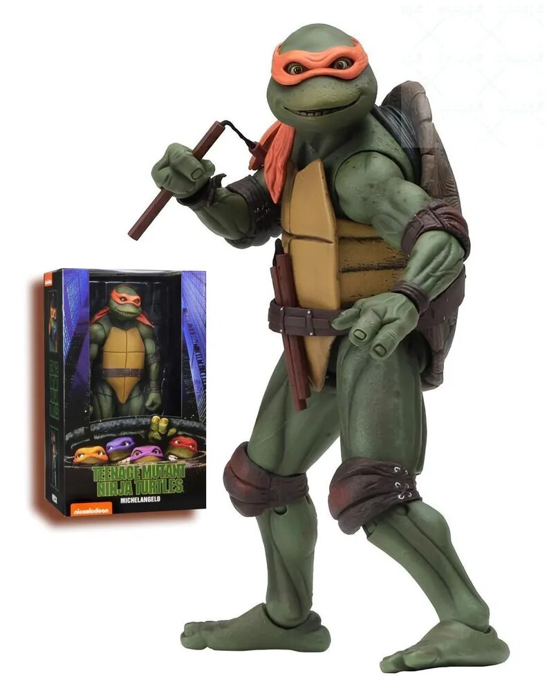 Фигурка Черепашки Ниндзя: Микеланджело TMNT (18см) Фигурка черепашки ниндзя с аксессуарами, для мальчиков