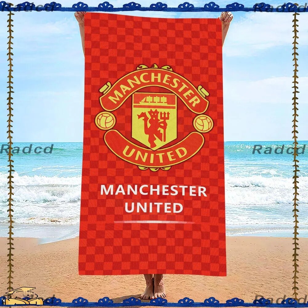 Полотенце пляжное Manchester United, Микрофибра, 70x140 см, красный, 1 шт.