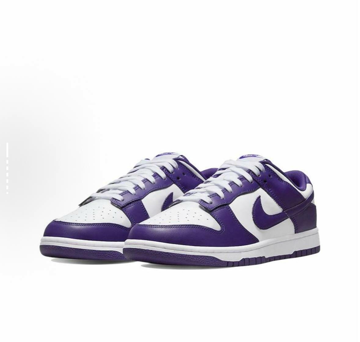 Кроссовки NIKE Dunk Low Court Purple, полнота D, размер 9.5 US, фиолетовый/белый — фото 1