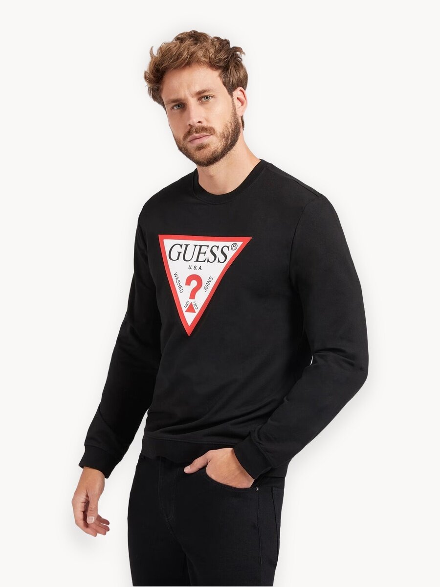 Свитшот GUESS, размер M, , черный