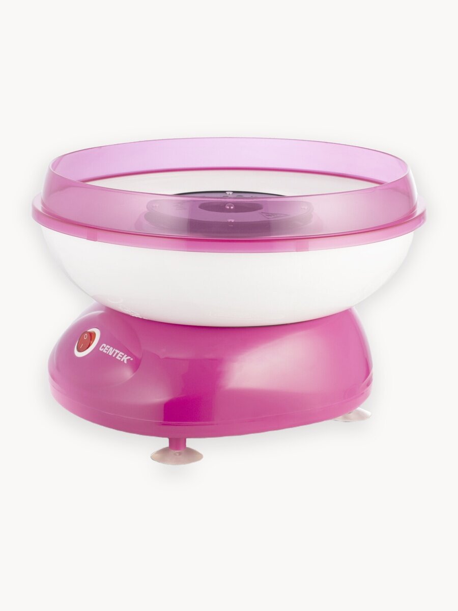 Аппарат для сладкой ваты Centek CT-1445 500Вт, 3-5мин разогрев, вкус детства, бело-розовый