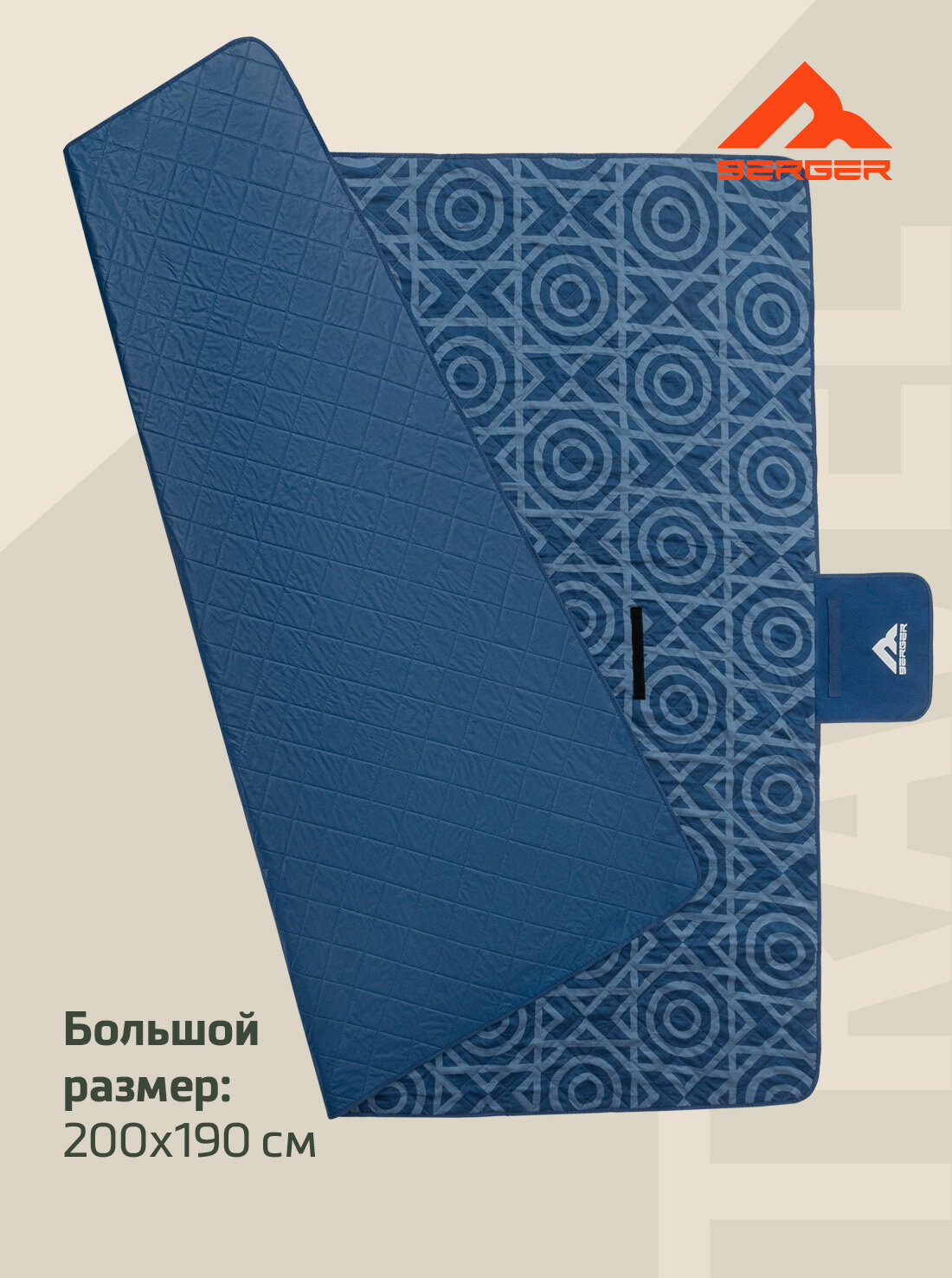 Плед для пикника Berger Travel Beachside BTB24BL-02, цвет синий — фото 1