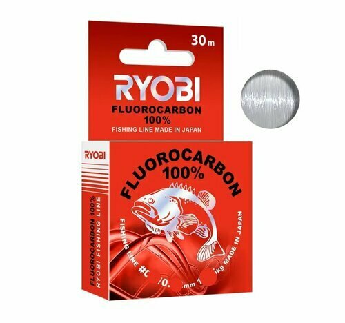 Леска Ryobi Fluorocarbon, флюорокарбон, 30 м, 0,12мм, 1,45kg прозрачная