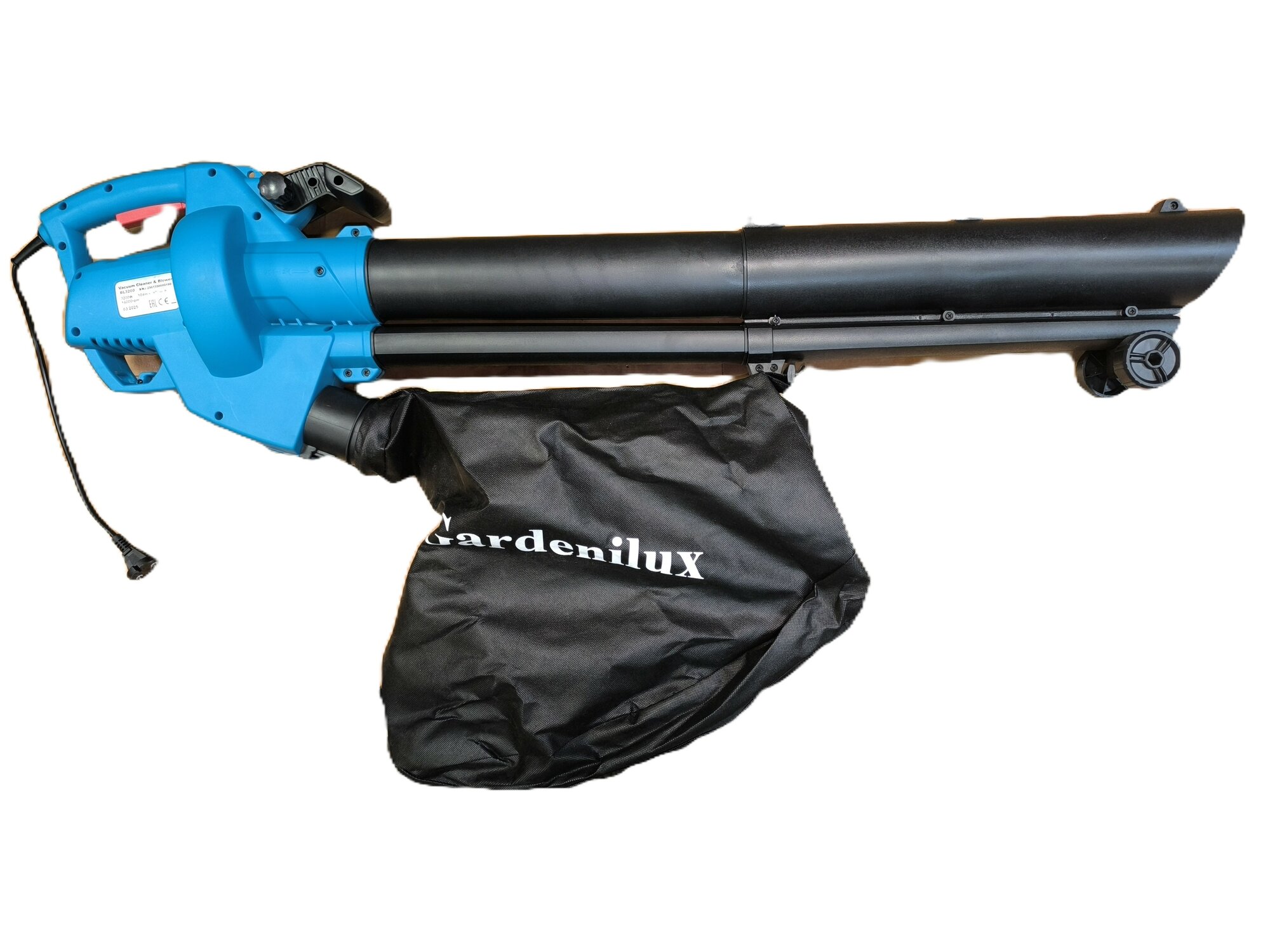 Воздуходувка-пылесос электрическая Gardenlux BL3500 35 кВт. всасывание 165 м. куб/мин. выдув 110 м/с. мешок 50л.