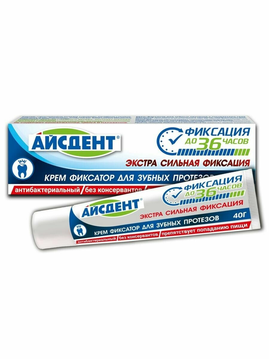 Картинки Айсдент Крем-фиксатор для зубных протезов, 40 г