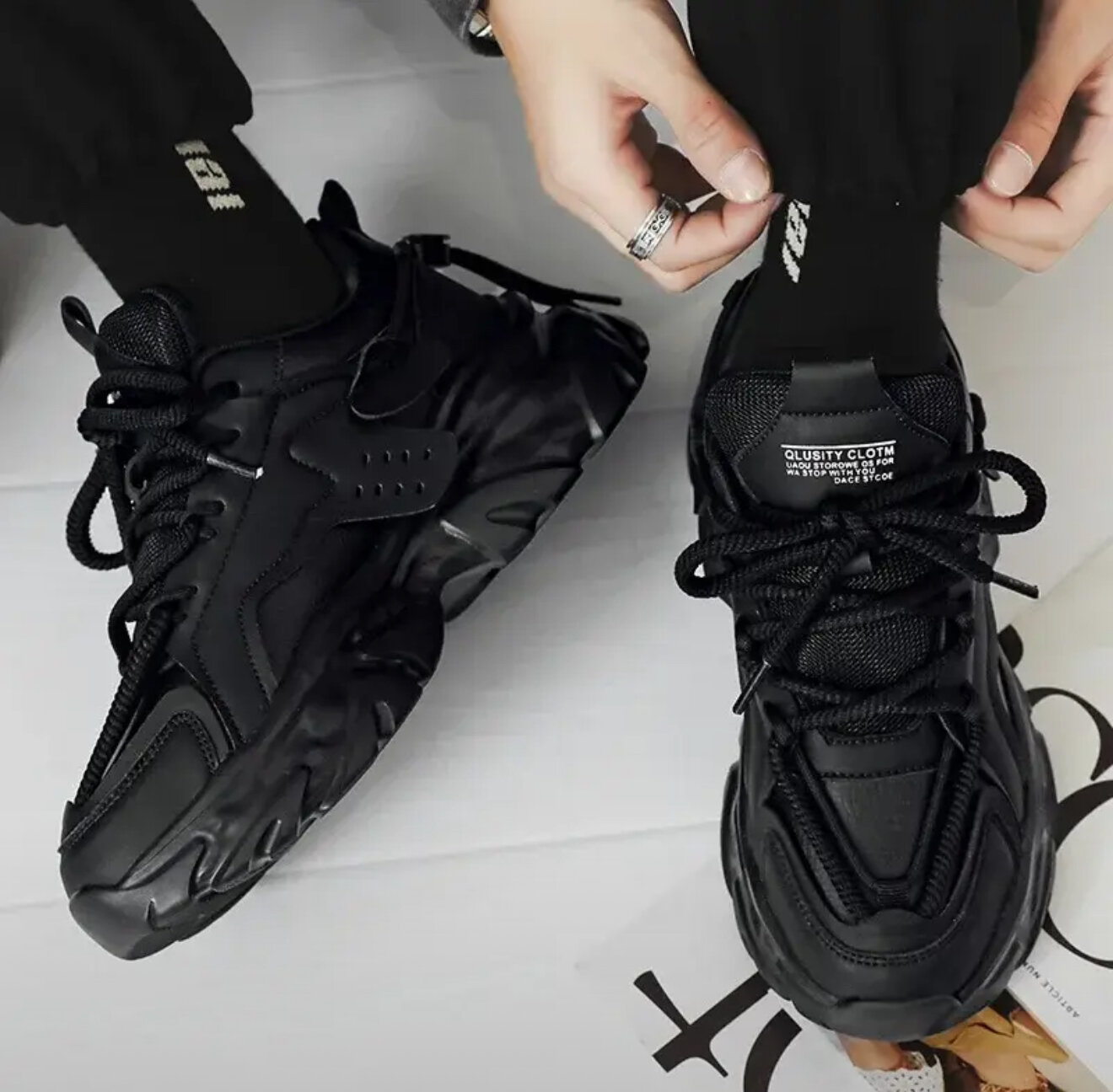 Кроссовки New Style, полнота D (EU)/ на узкую стопу, размер 40, чёрный — фото 1