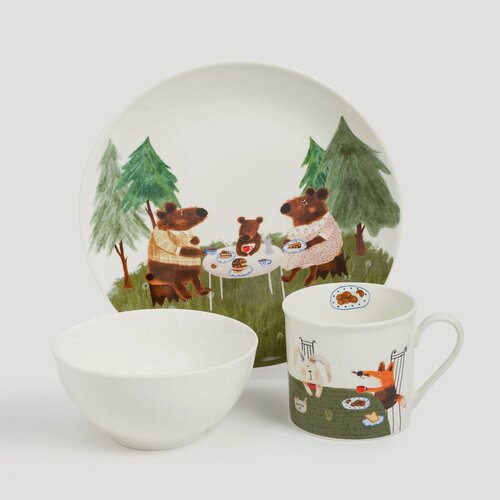 Изображение товара Набор посуды, детский, 1 перс, 3 пр, фарфор N, белый, Чаепитие, Little pet