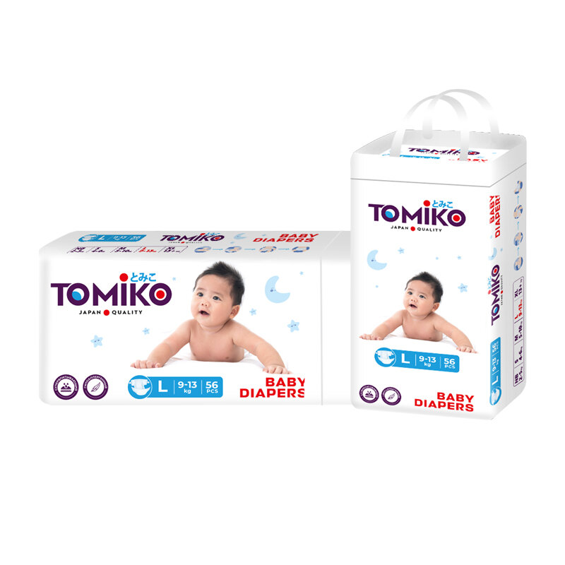 Подгузники Tomiko Premium Soft L, для малышей от 9-13кг, 56шт — фото 1
