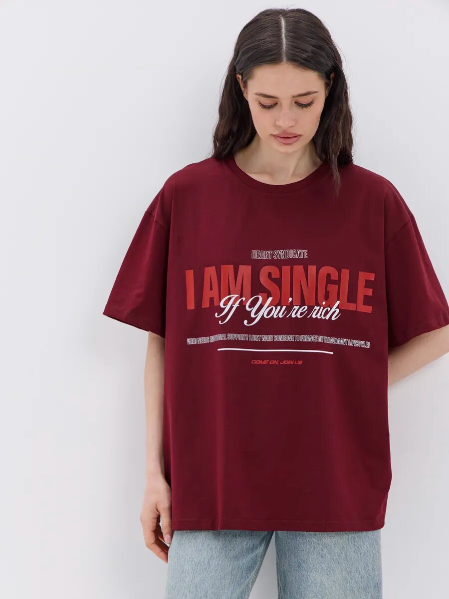 Футболка Телодвижения, размер 170-92-98 (46) M, бордовый