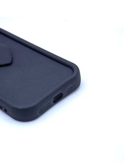 Чехол для iPhone 12 PROMAX 3D сердце, силикон, ударопрочный, с блестками. — фото 1