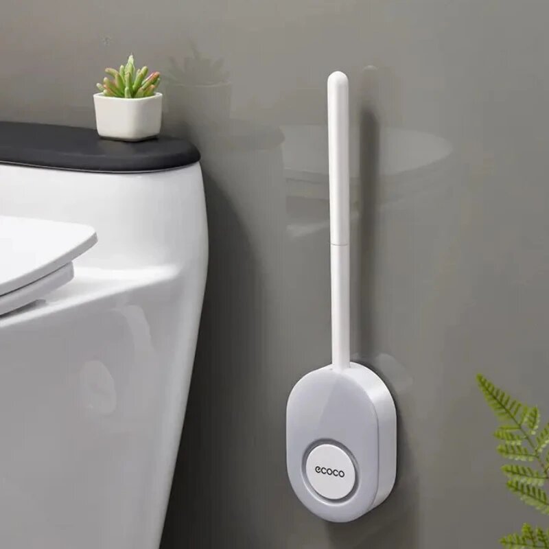 Картинки Xiaomi Ecoco щетка для туалета, настенная щетка для очистки туалета, Мягкая силиконовая щетка для дома, туалеты, аксессуары для ванной комнаты, Gray