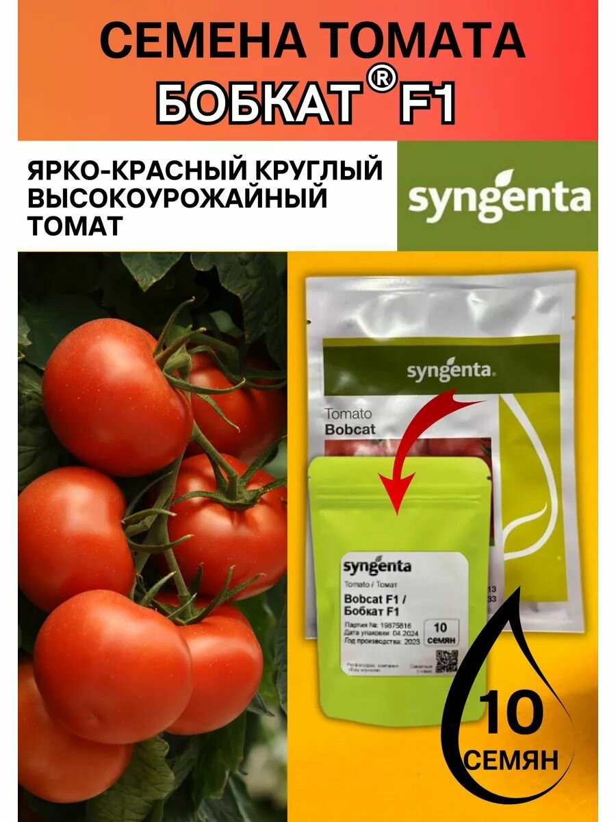Профессиональные семена детерминантного томата Бобкат F1 10 штук Syngenta