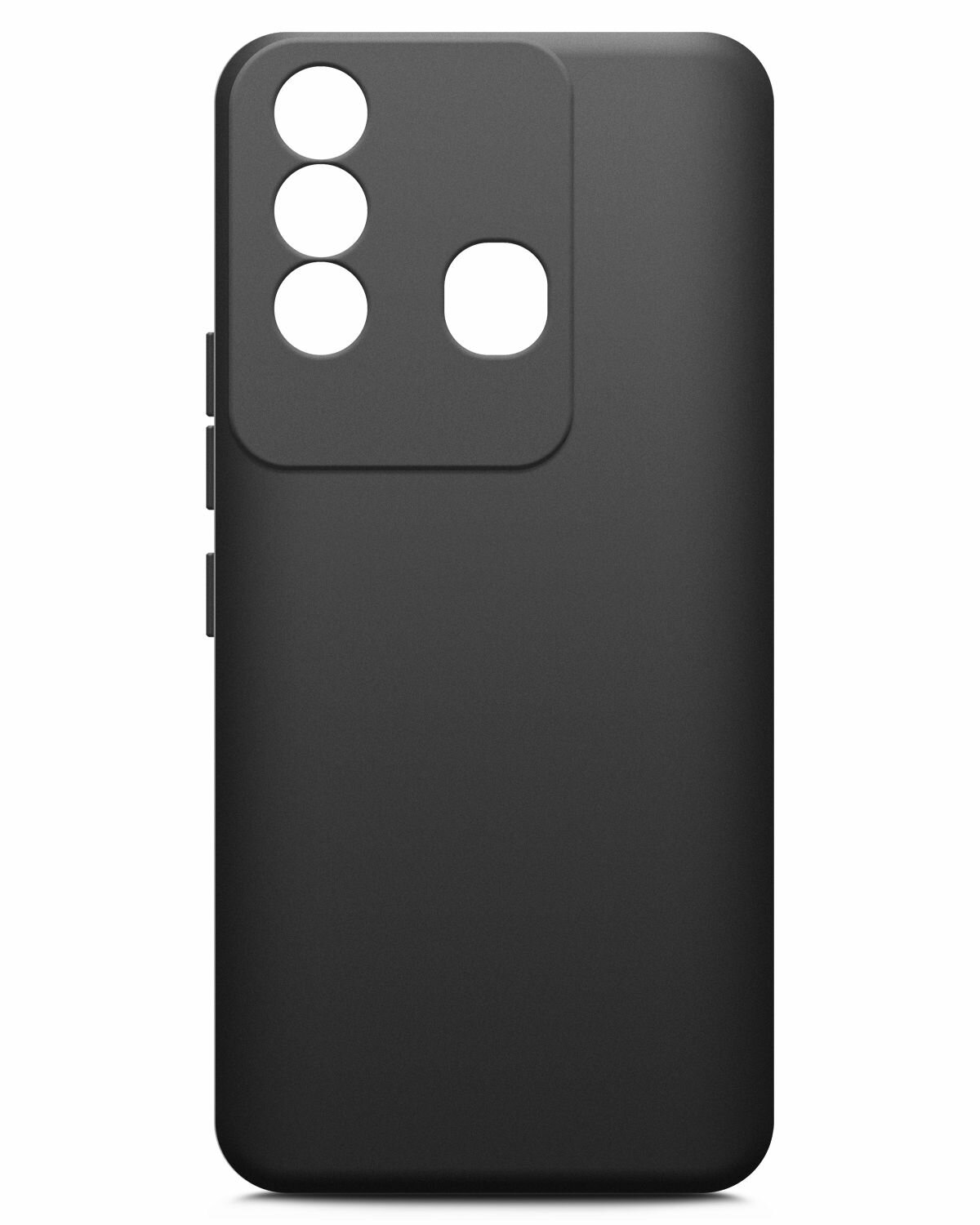 Чехол на ITEL Vision 3 Plus ( Ител Вижн 3+ ) черный матовый силиконовый с защитой (бортиком) вокруг камер, Brozo