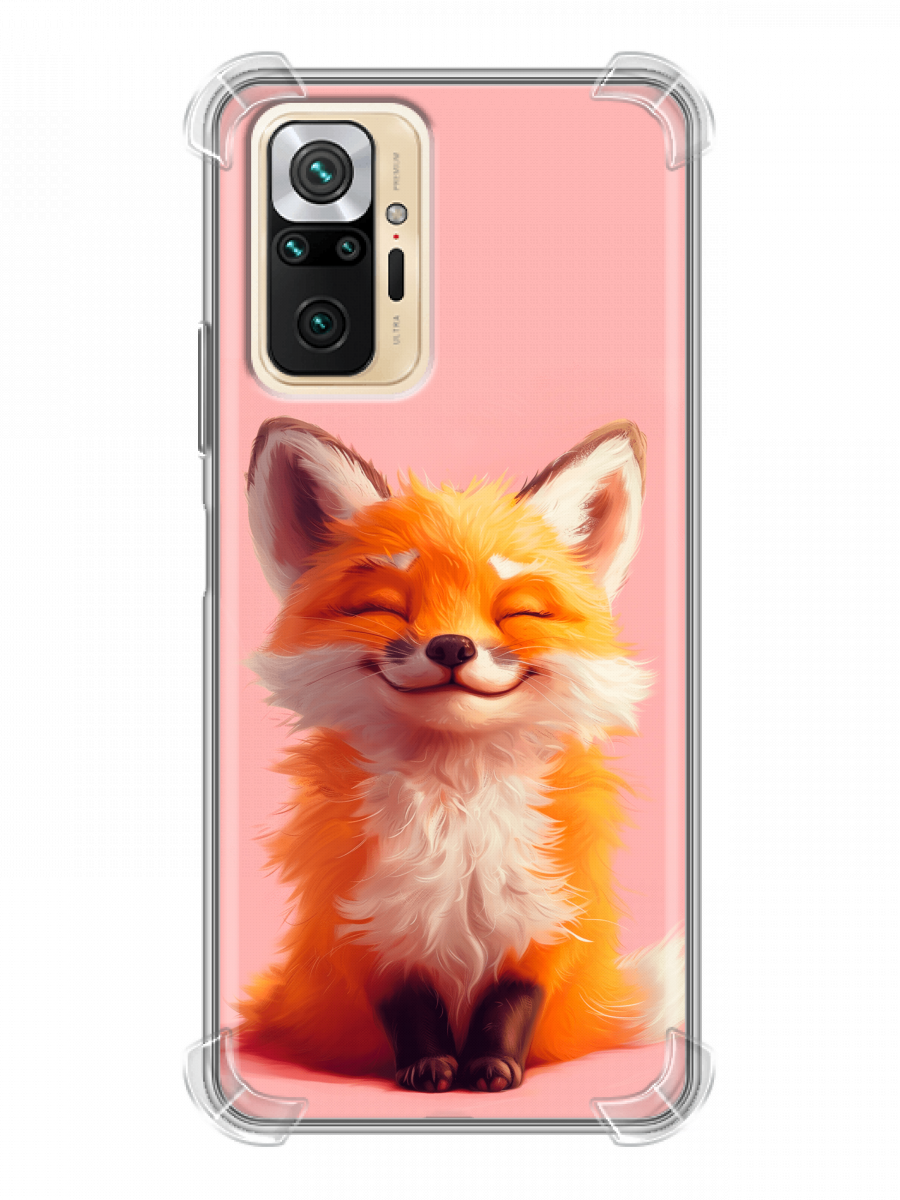 Чехол для Xiaomi RedMi Note 10 Pro с принтом милая лиса (Сяоми Редми Ноут 10 Про)