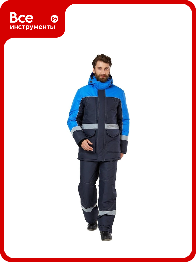Куртка Эксперт Спецодежда Сунтар темно-синий/василёк р. 48-50 рост 182-188 6446000052412