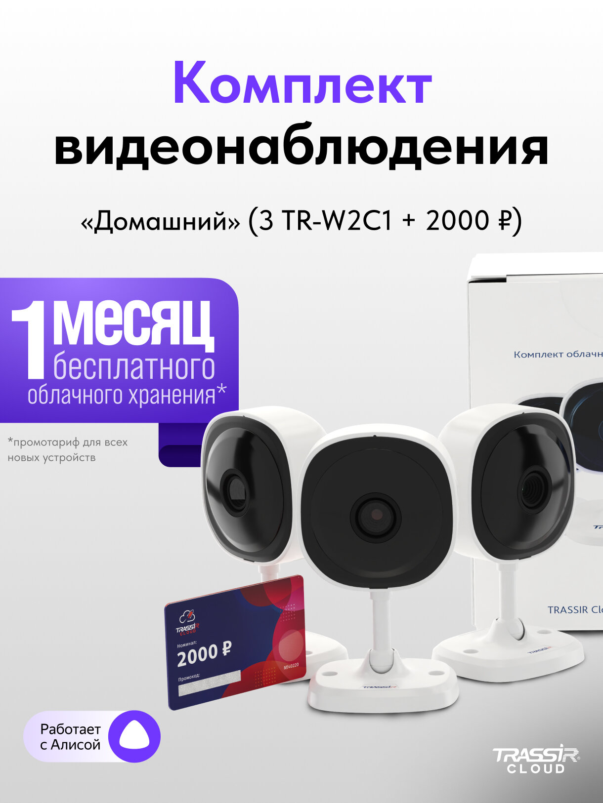 Комплект облачного видеонаблюдения TRASSIR 