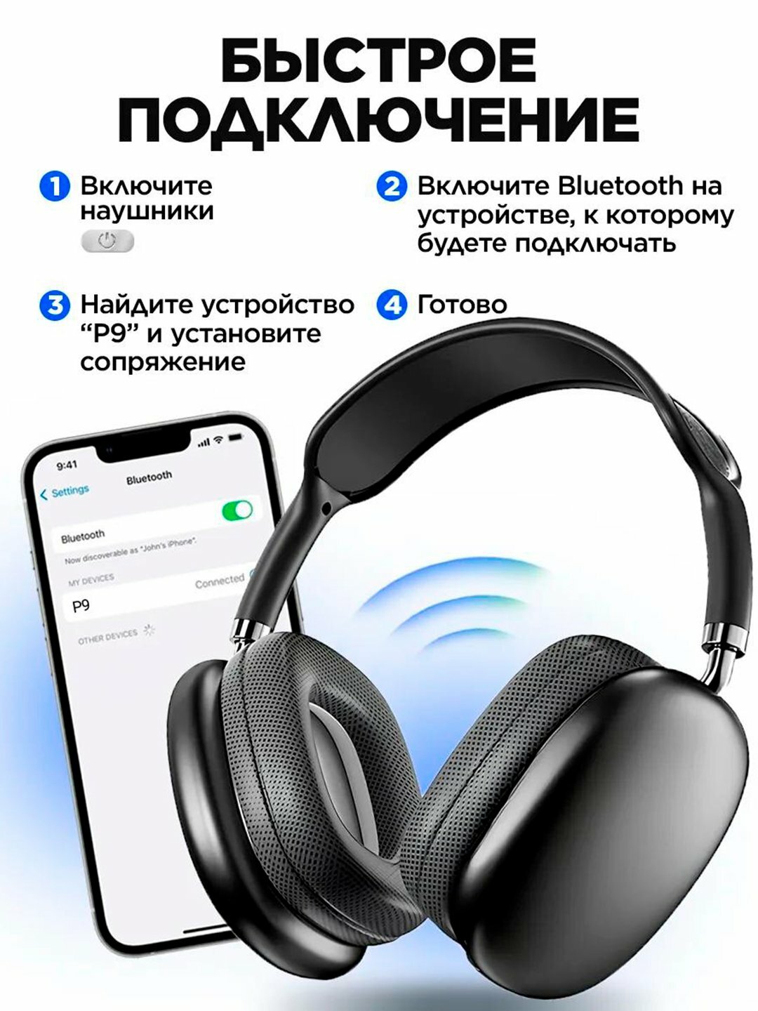 Беспроводные Bluetooth наушники Pods Pro, pro, pods 3, pro5, max, M10, AIR 31, P9 — фото 1