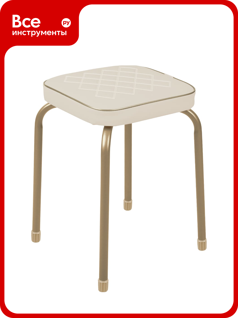 Табурет NIKA Haushalt HT3 CK НТ3  мягкий  квадратный  светло золотистый