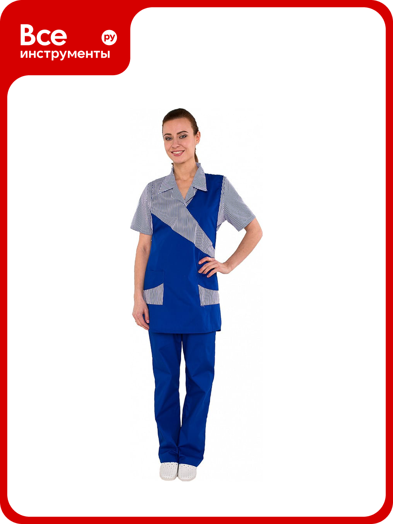 Женский костюм факел Утро васильковый/полоска размер 60-62 рост 170-176 50688000.018