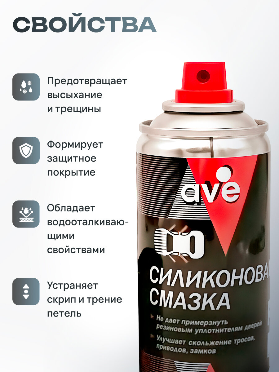 Смазка силиконовая 520мл, для резиновых уплотнителей дверей, петель и замков — фото 1