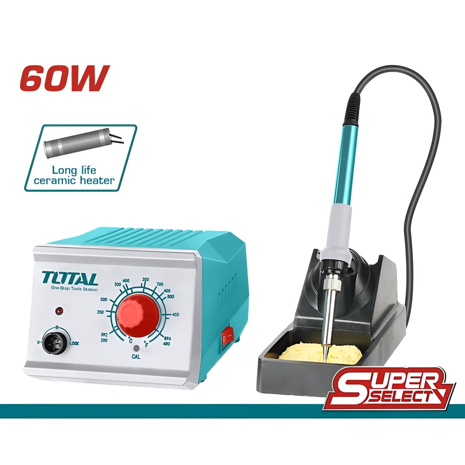 Паяльная станция  60Вт  TOTAL TET160911  Super select   керамическая 