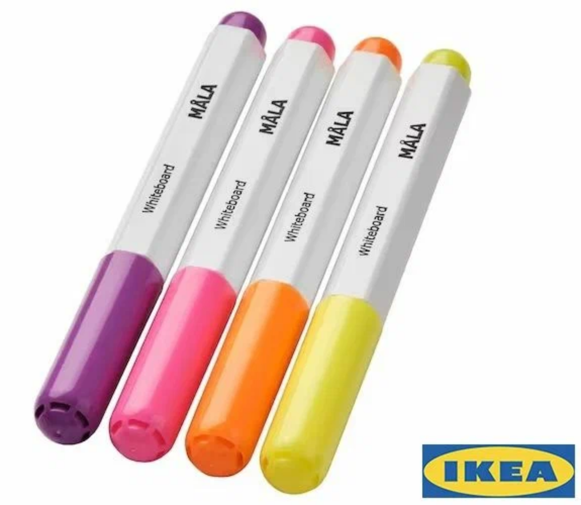 Набор маркеров для доски МОЛА ИКЕА (MALA IKEA) 4 шт разноцветный