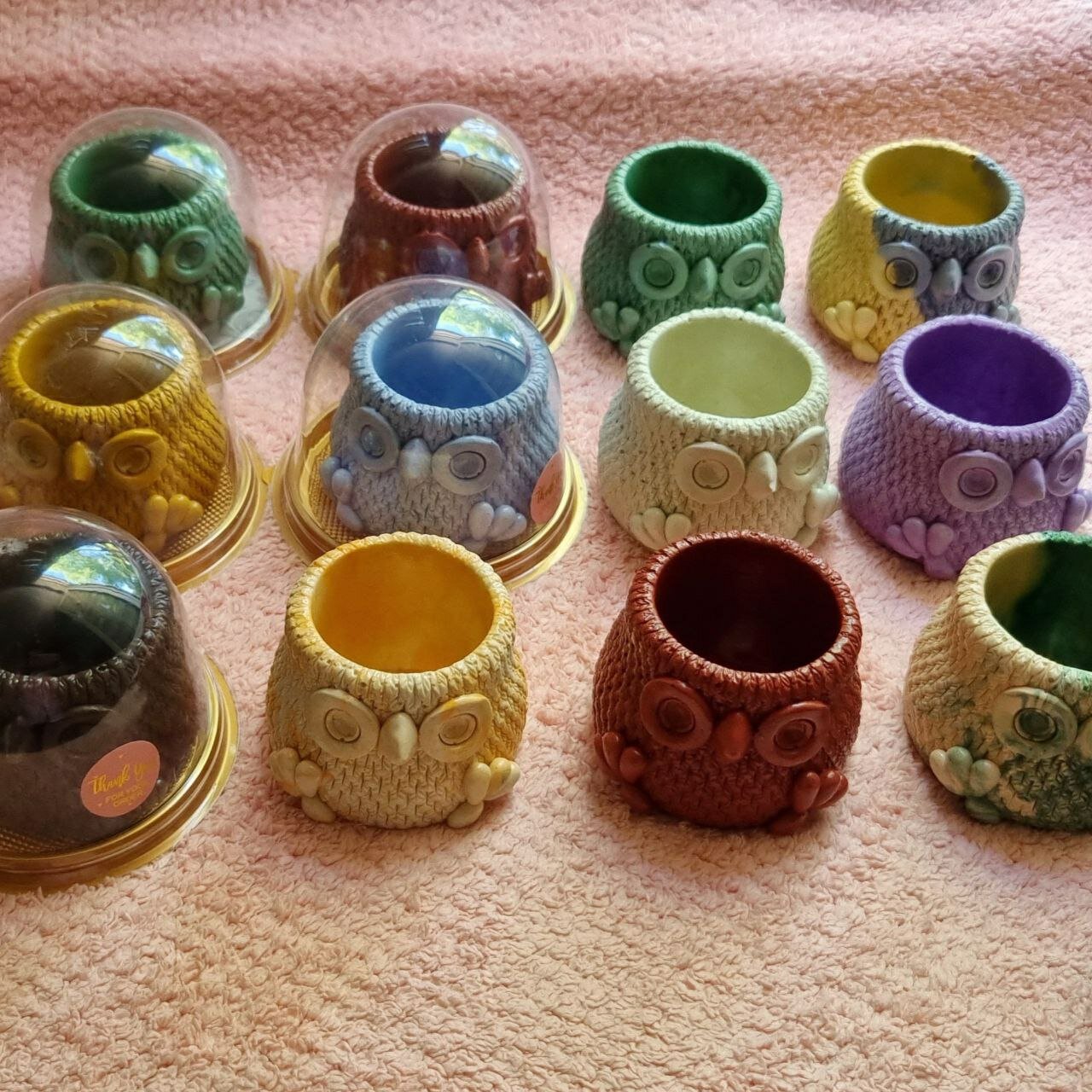 Подсвечник Askim "Совунья", контейнер для свечей, гипсовый, персиковый — фото 1