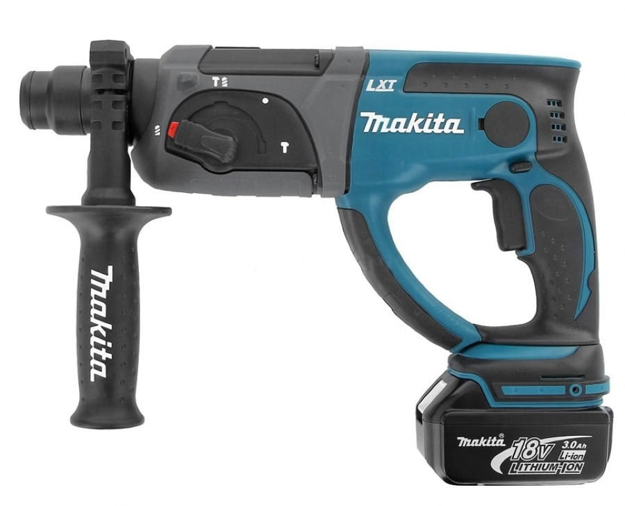 Перфоратор Makita / Макита DHR202RF в пластиковом кейсе бесщеточный Li-Ion аккумулятор 3Ач черный SDS+ 3 режима работы 1.9Дж 18В / инструменты