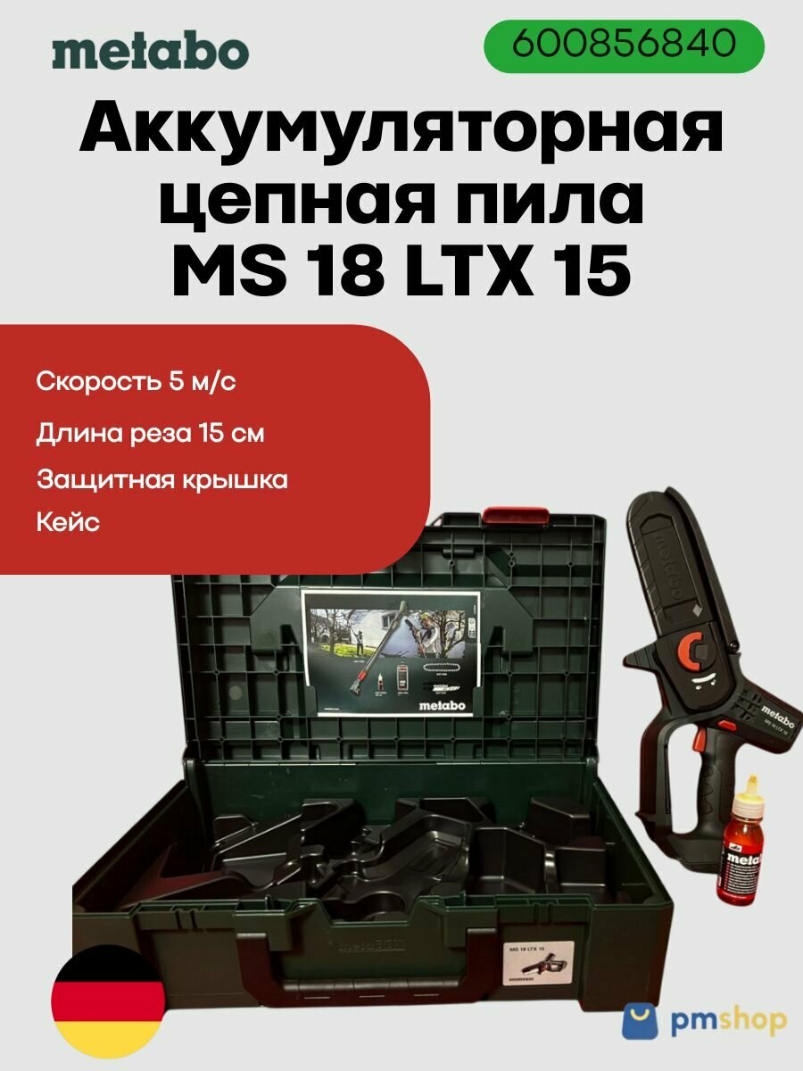 Аккумуляторная цепная пила MS 18 LTX 15 в кейсе 600856840 без акб