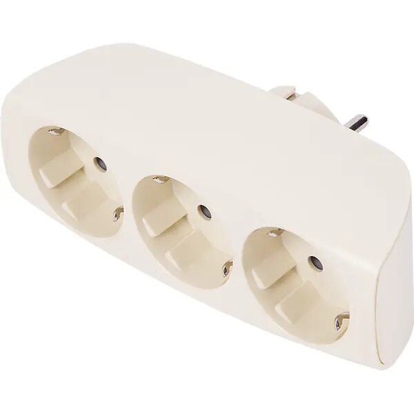 Разветвитель Эра SP-3e 3 розетки с заземлением 16 А цвет бежевый