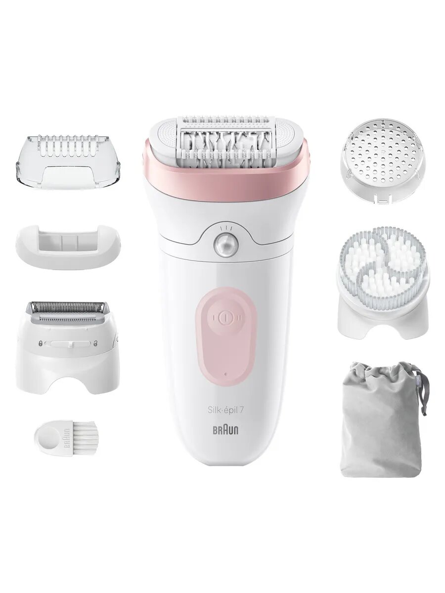 Эпилятор Braun S7 SE 7-060 Flamingo SPA с бритвенной насадкой и массажной щеткой для тела (New! Season 2024/25) — фото 1