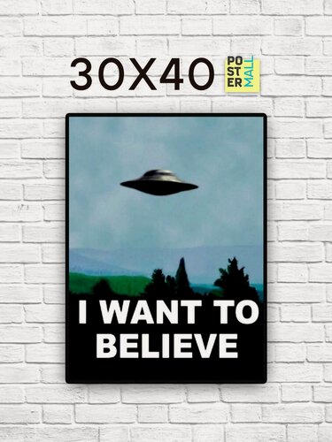 Изображение товара Постер Малдера из X-Files (30х40 см). I want to believe