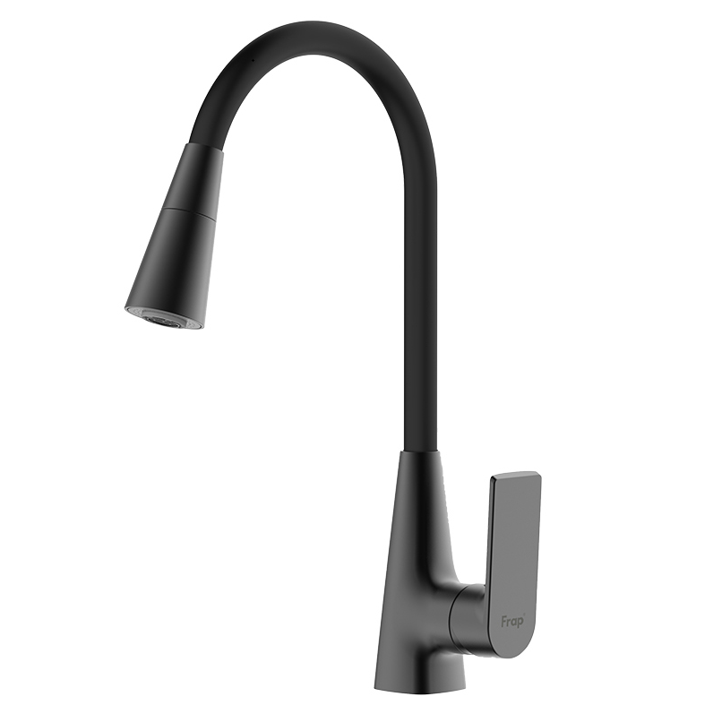 Смеситель для кухни Frap F4471-6 черный, двухрежимный аэратор