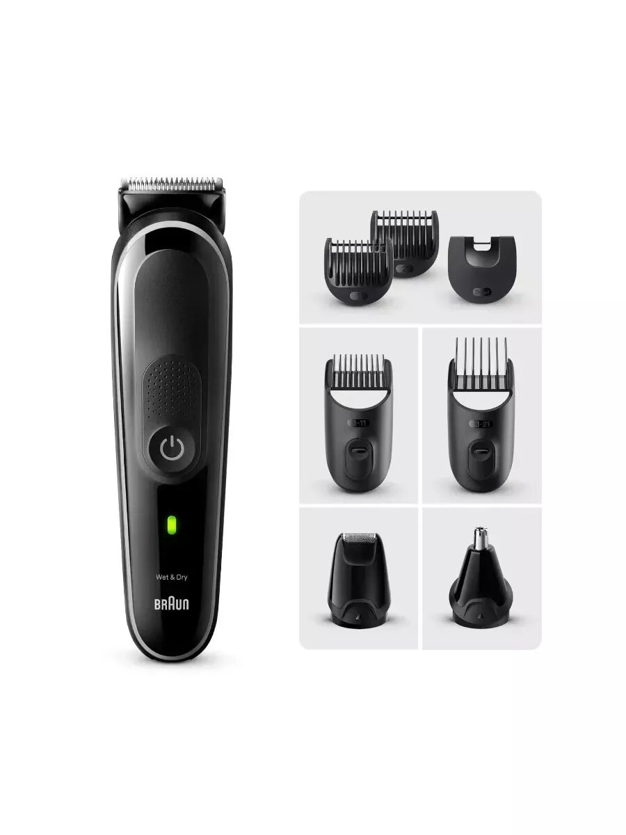 Триммер для волос, бороды и усов Braun MGK3440 Blk/Grey электрический тип 5513 — фото 1