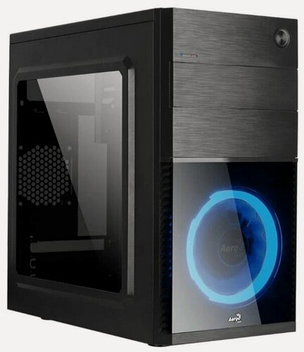 Изображение товара Корпус mATX AeroCool Cs-105 Blue без БП 4718009152540, с окном, USB 3.0, USB 2.0, 120mm blue LED front fan