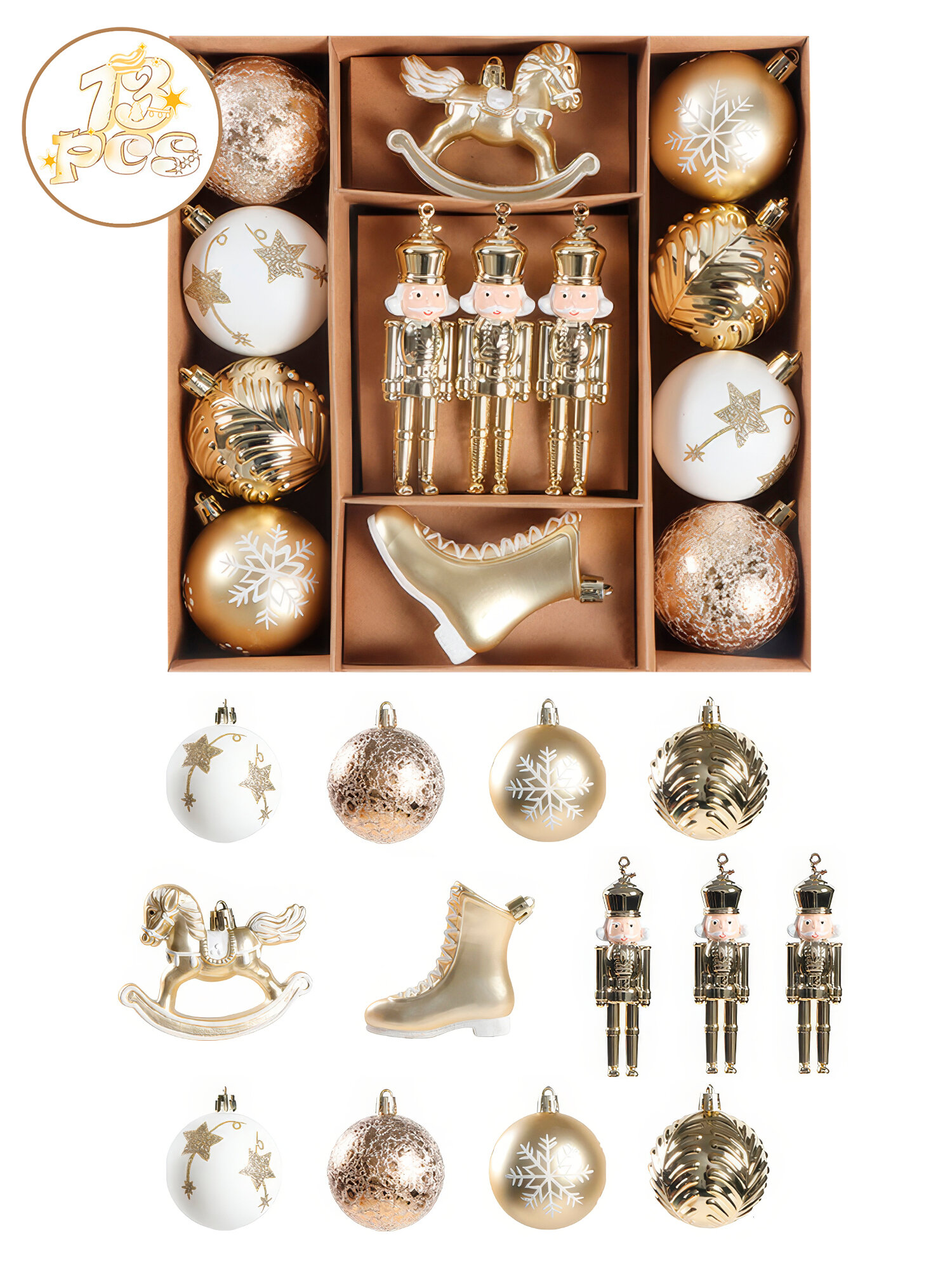 Набор пластиковых новогодних игрушек "UltraMarin" 206-NB "Сказка" 13 шт.