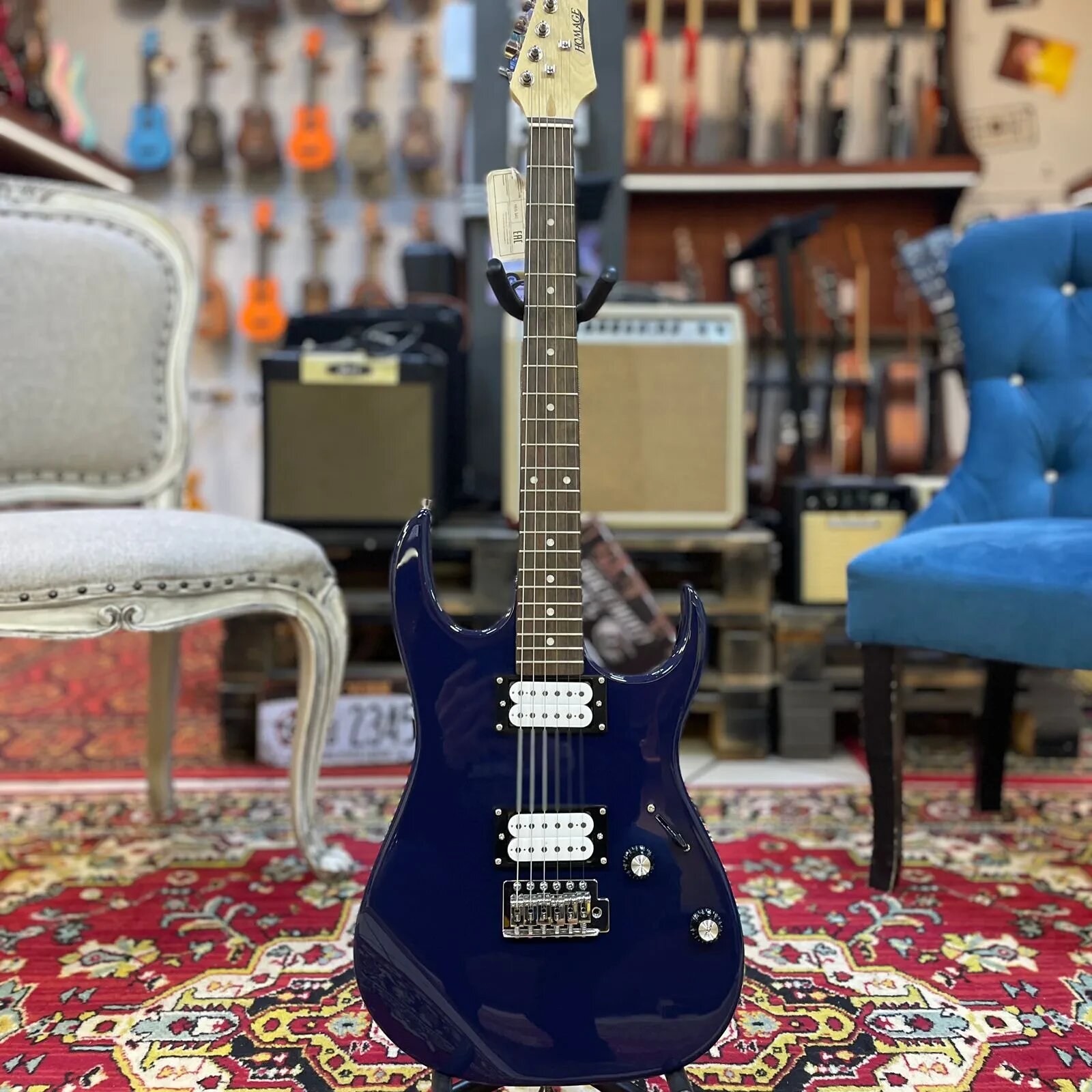 Электрогитара Homage HEG341 Superstrat HH Blue — фото 1