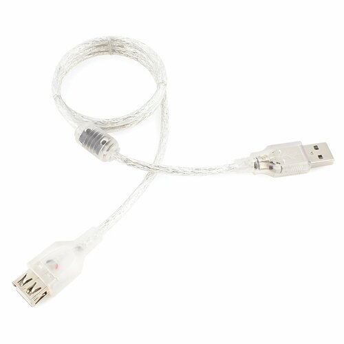 фото Удлинитель cablexpert usb - usb (ccf-usb2-amaf-tr), длина 0.75 м, прозрачный