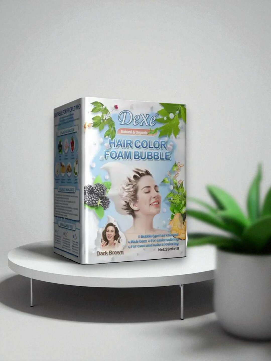 Dexe Hair краска-шампунь, против седины, тёмно-коричневый цвет, 10 штук