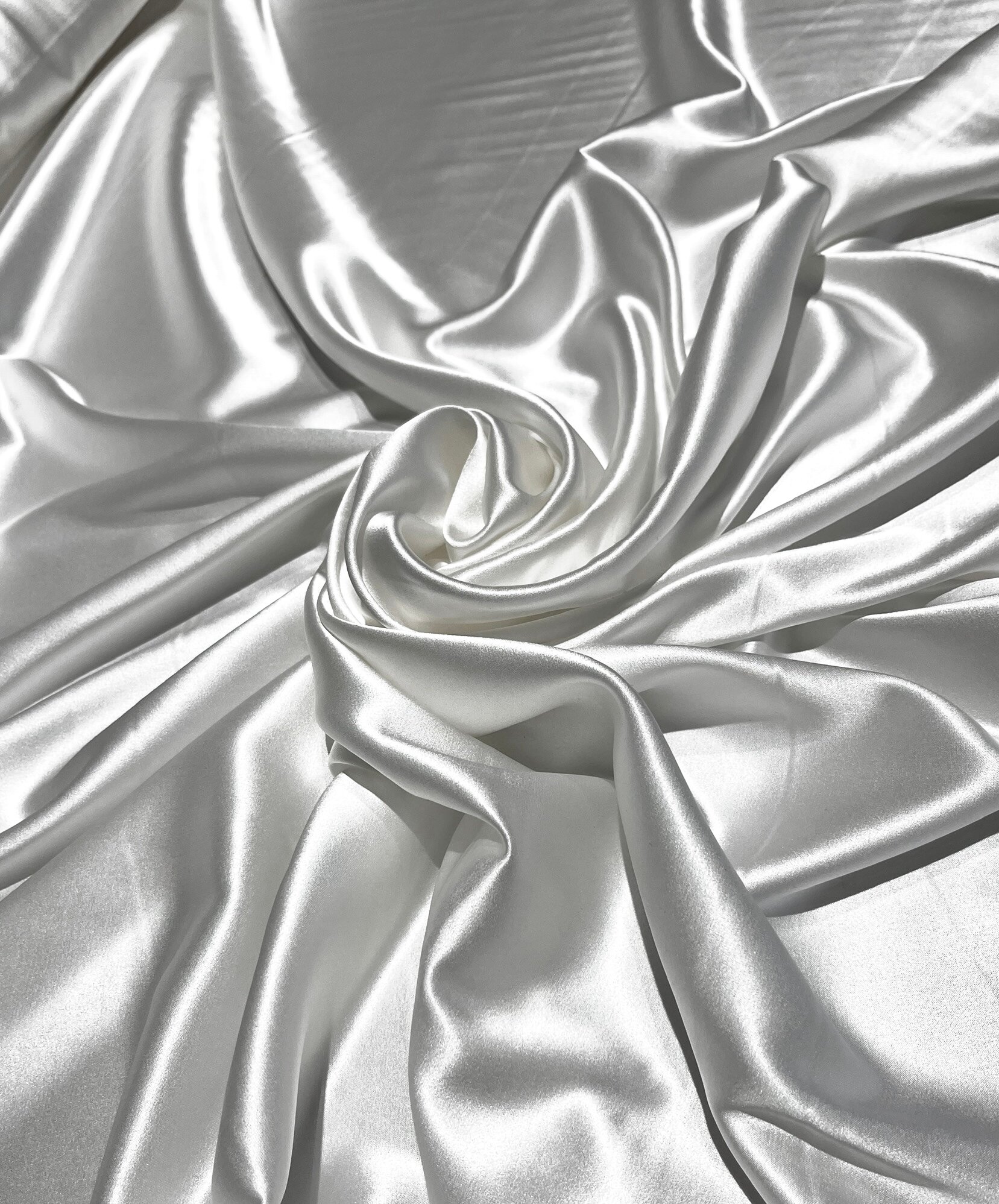 Ткань плательная Шёлк с эластаном белый цвет 97% шёлк 7% эластан ширина 140 см любой метраж кратный 1м