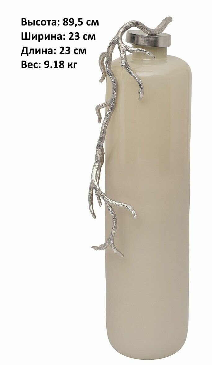 Ваза дизайнерская Garda Decor 71PN-52158 стекло/металл высота 90 см