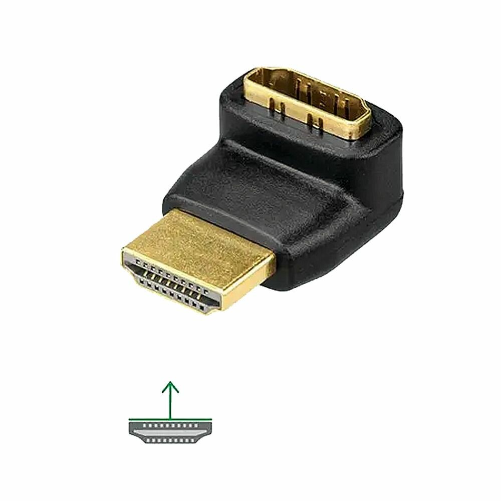 Переходник HDMI M - HDMI F угловой поворот вверх (ORIENT C473)