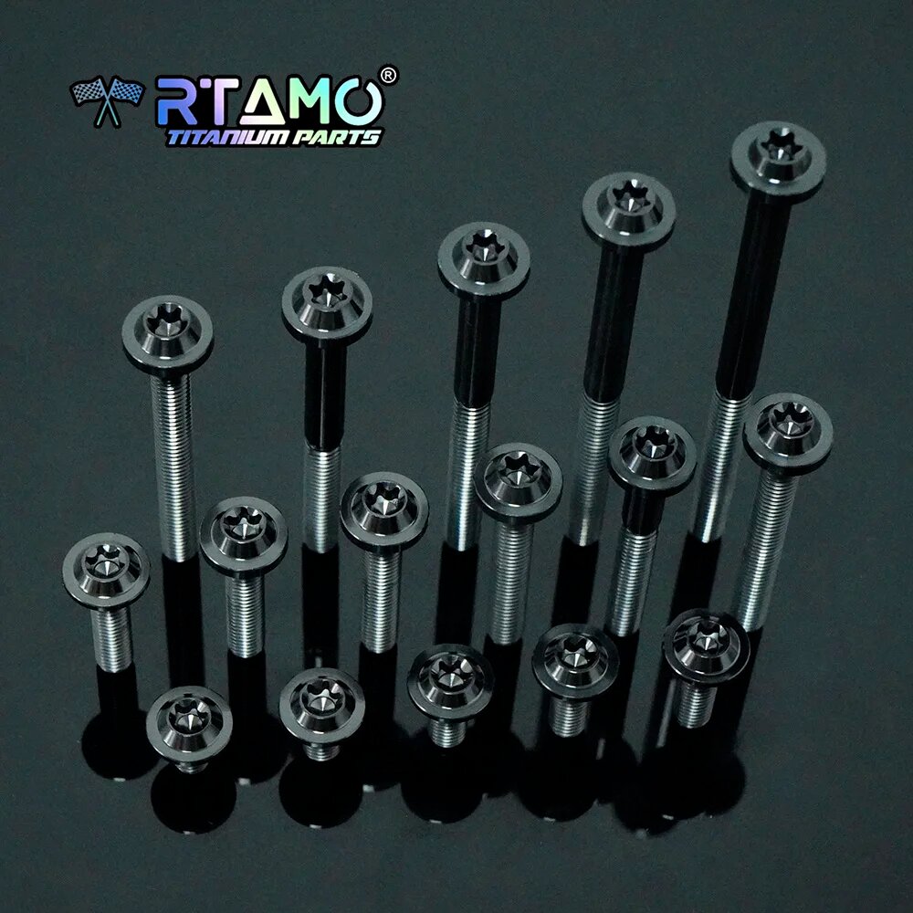 RTAMO Титановый болт Gr5 M6X10-90mm для мотоцикла Black (1PC) M6X18 mm