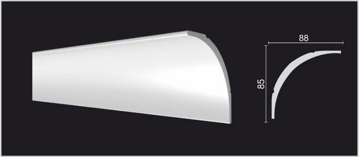 Карниз Decor-Dizayn DD46 Белая Лепнина Д2000хВ85хТ88 / Декор Дизайн.