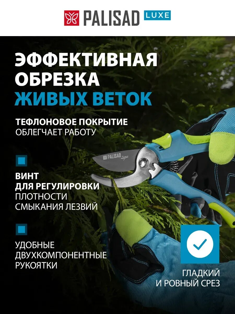 Секатор садовый ручной прямого реза 215 мм — фото 1