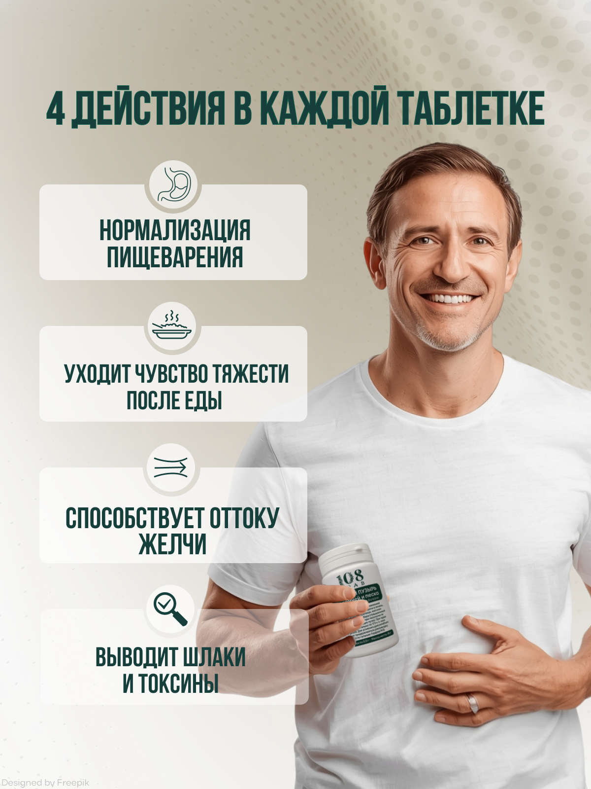 Травяной сбор «Желчный пузырь без камней и песка», для печени, обезболивающие. Желчегонный сбор /108 трав, 90 таблеток — фото 1