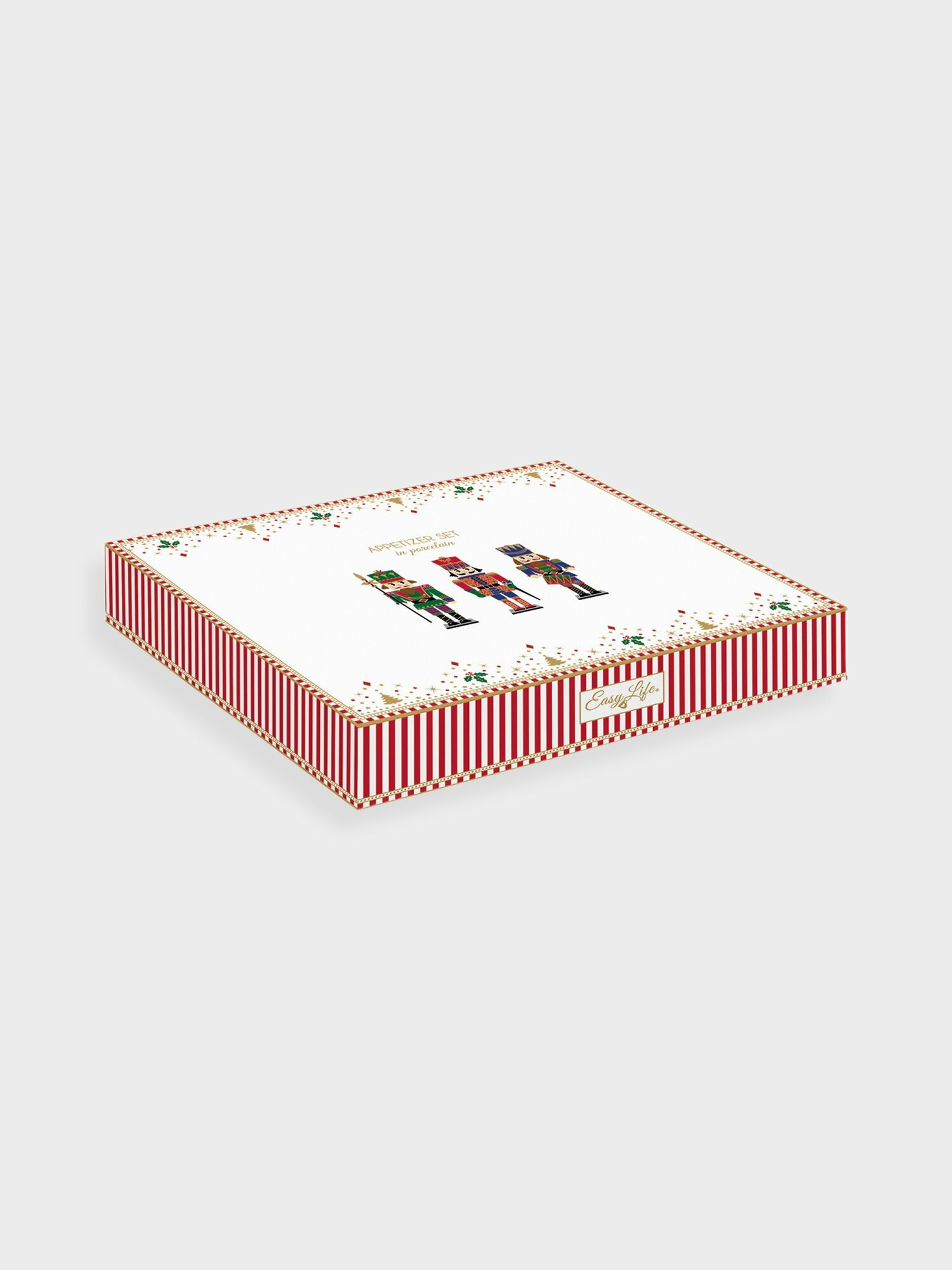 Набор для закуски, 25,5*21 см, 3 блюда на подставке, Ёлочка, Щелкунчик — фото 1