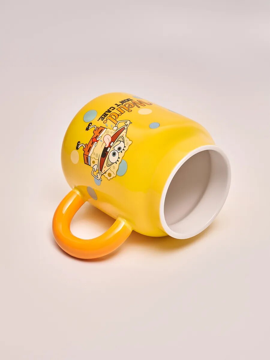 Кружка "Губка Боб Патрик" Тепло в руках, керамика, с трубочкой, подарочная упаковка, 300 мл — фото 1