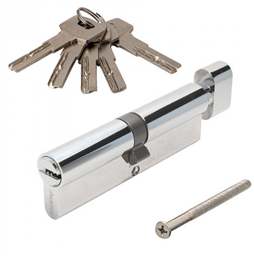 Цилиндровый механизм AVERS ZM-100-C-CR цвет хром 50 х 50 мм профильный ключ (27291)