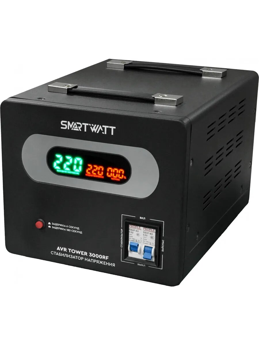 Стабилизатор напряжения AVR Tower 3000RF 3000ВА черный